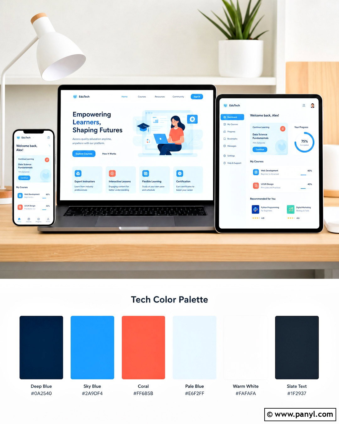 Sky Blue And Coral Tech Color Palette - 20 tech colour palette ideas
