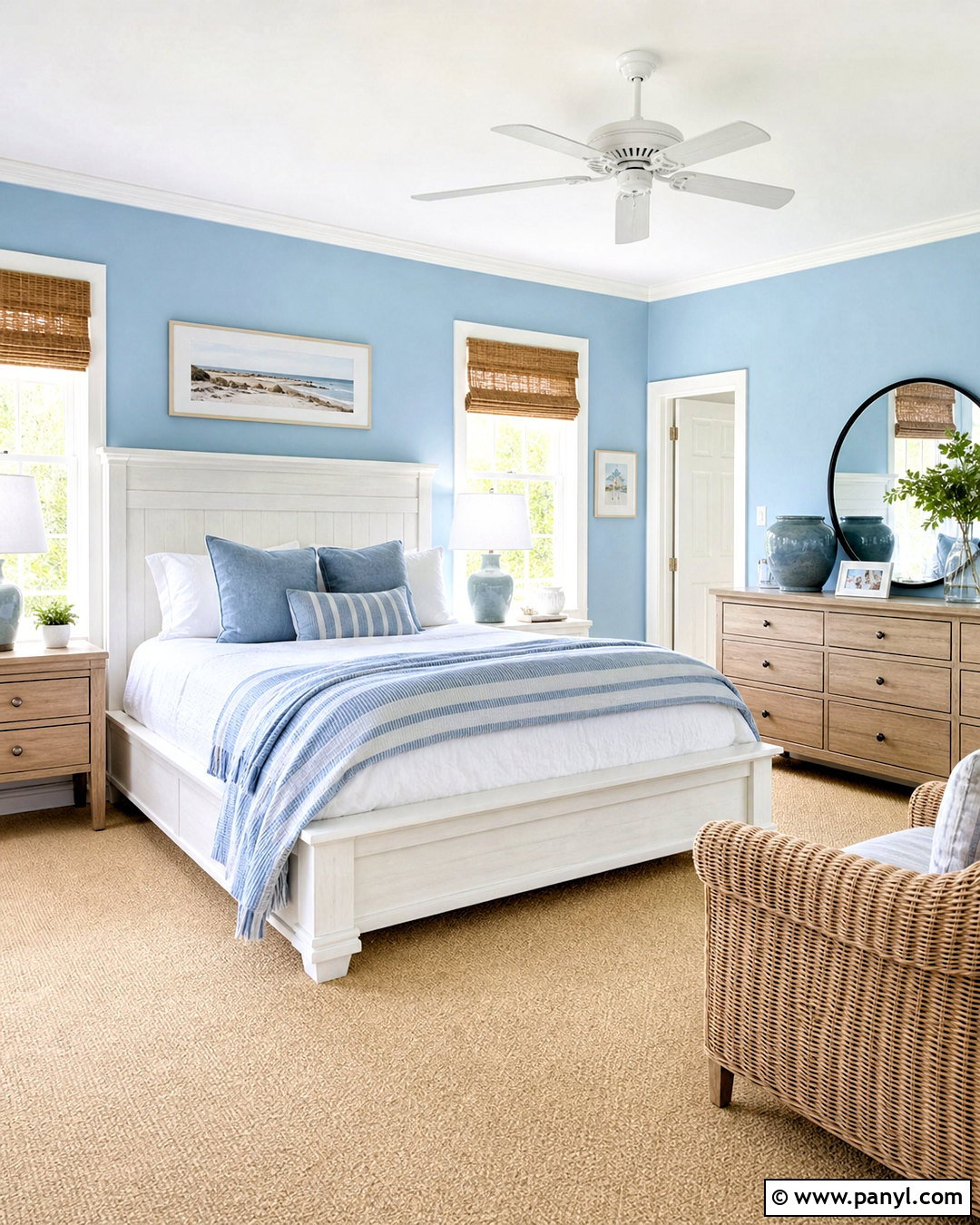 Sky Blue And Crisp White Bedroom - 20 aesthetic room color ideas bedroom ideas