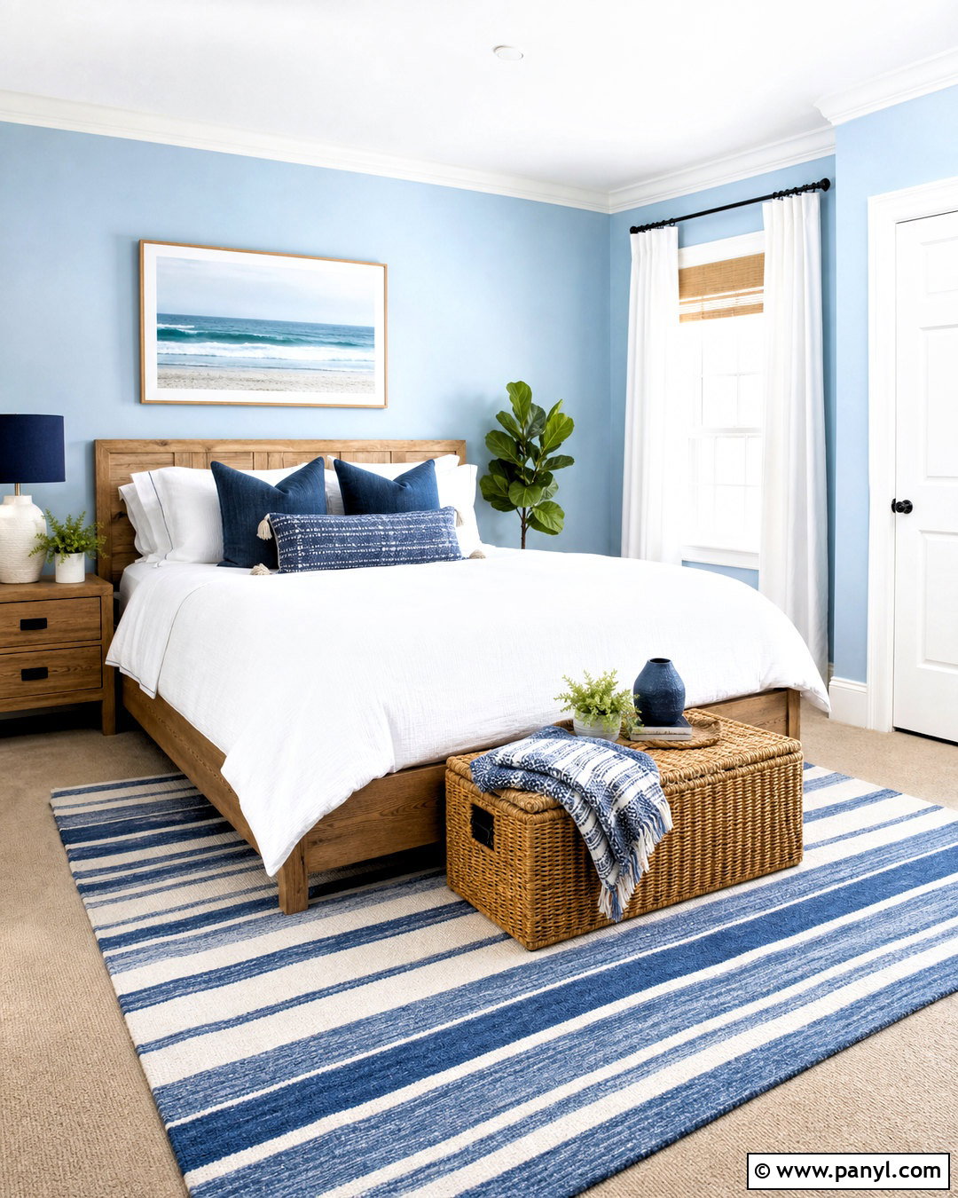 Sky Blue And Crisp White Room - 20 aesthetic room colour ideas