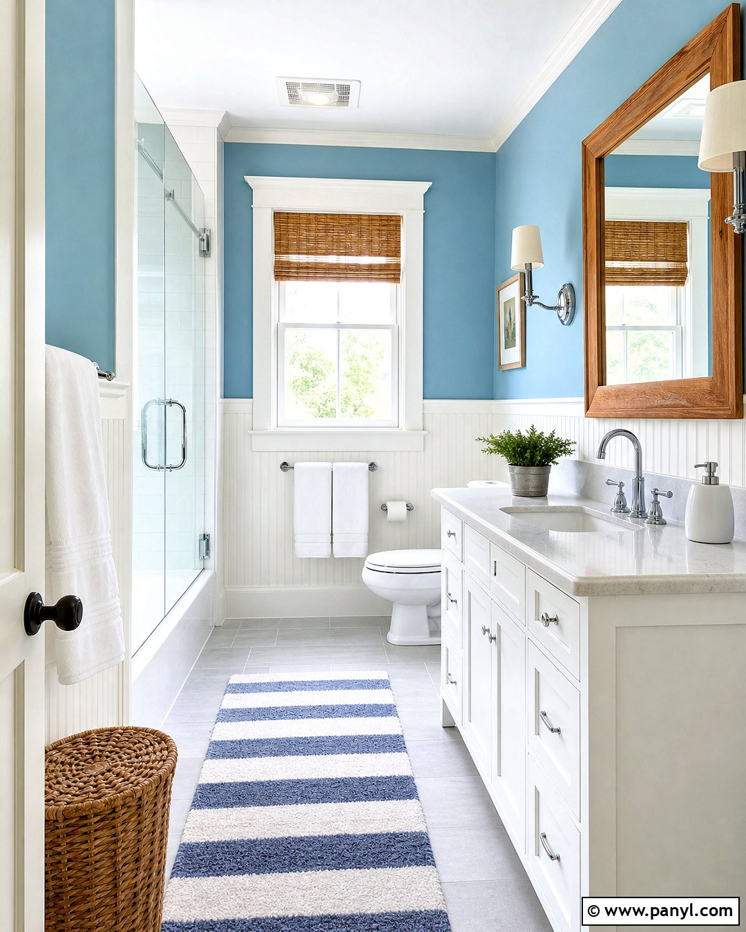 Sky Blue And Crisp White Wall Colour Combination - 20 wall colour combinations