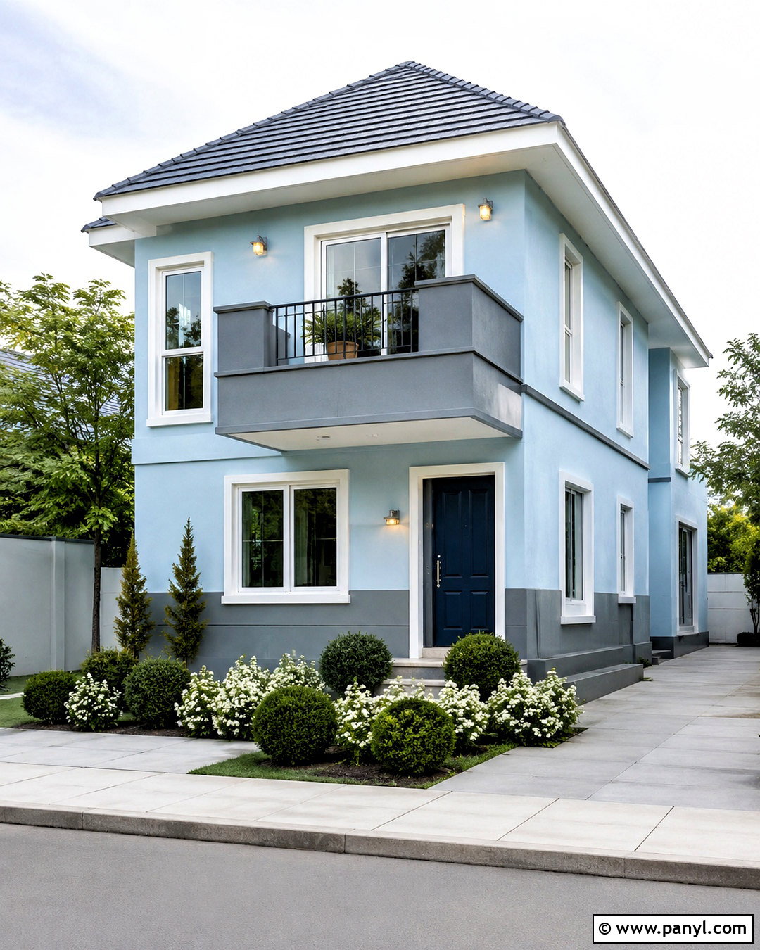 Sky Blue And Gray Outer Wall - 20 outer wall colour combination ideas