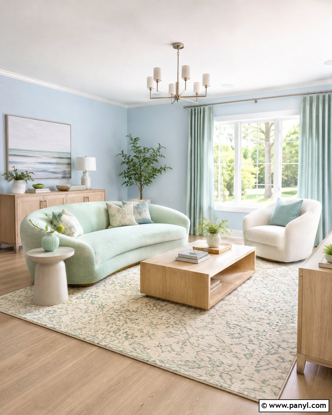 Sky Blue And Mint Green Living Room - 20 blue and green living room color scheme ideas
