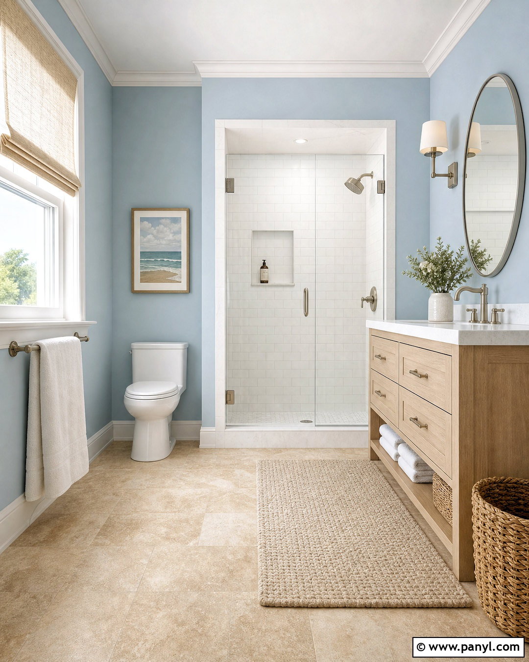 Sky Blue And Sand Bathroom - 20 bathroom color schemes blue ideas