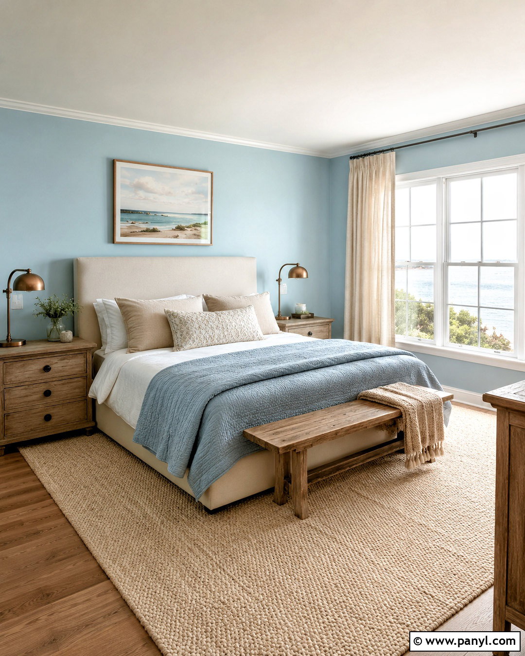 Sky Blue And Sandy Beige Bedroom Palette - 20 cozy bedroom color palette ideas