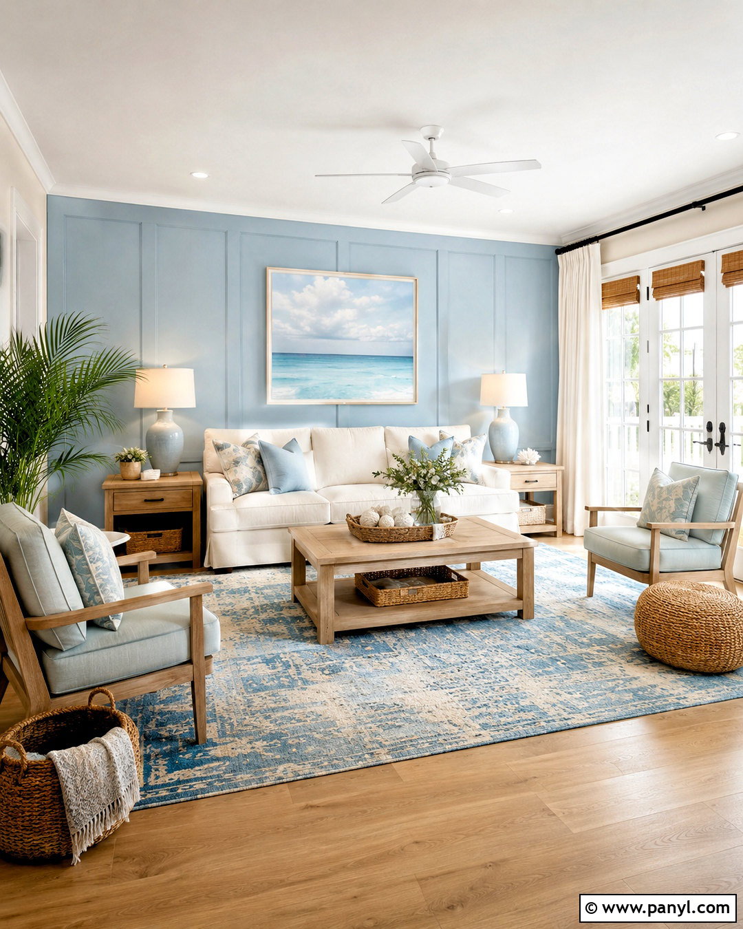 Sky Blue And Warm Sand Living Room - 35 wall color combinations living rooms