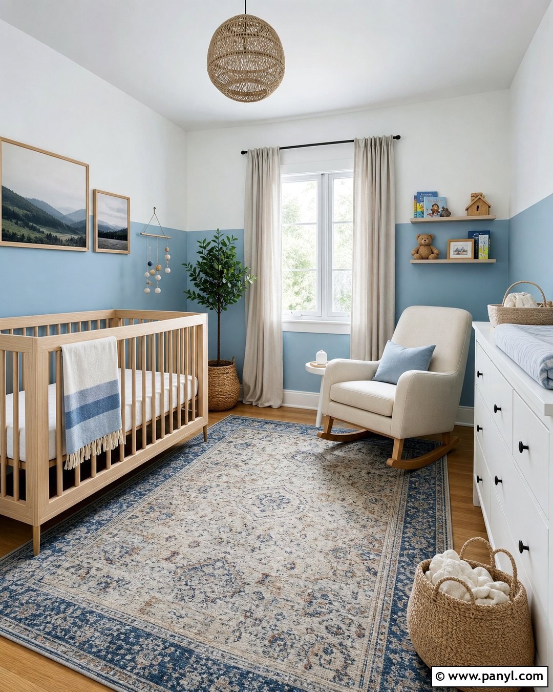 Sky Blue And White Half Painted Walls - 35 half and half painted walls