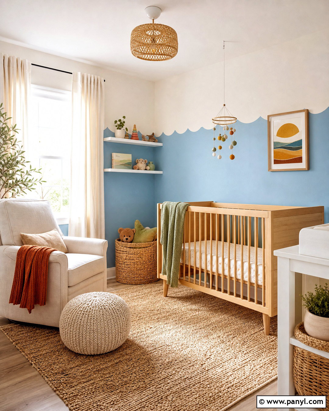 Sky Blue And White Nursery Walls - 20 two color wall ideas