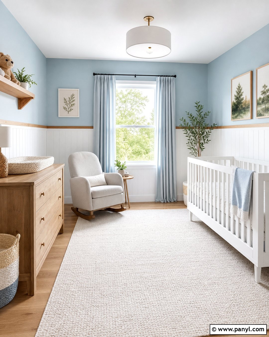 Sky Blue And White Two Tone Wall - 35 2 Tone Wall Paint Ideas