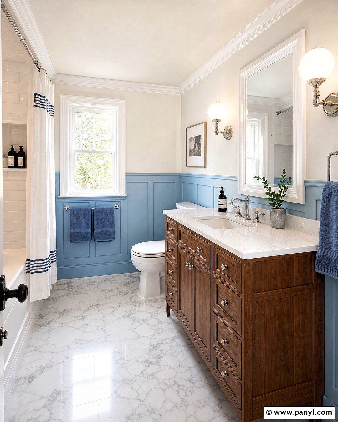Sky Blue Bathroom Wainscoting - 20 sky blue bathroom ideas