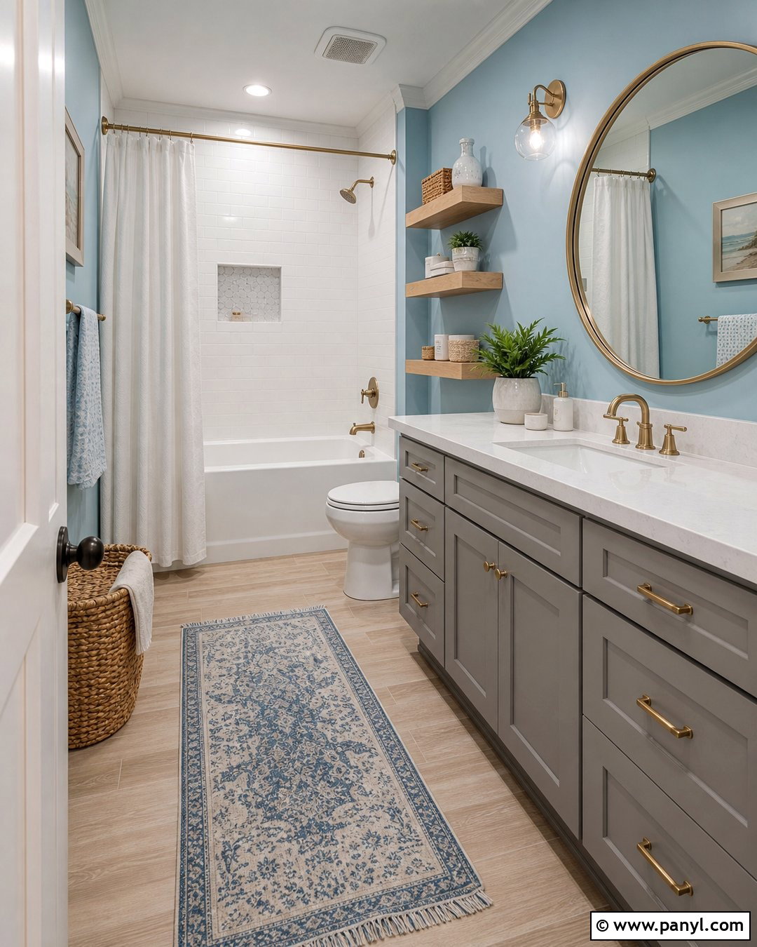 Sky Blue Bathroom Walls - 35 grey vanity bathroom wall colors