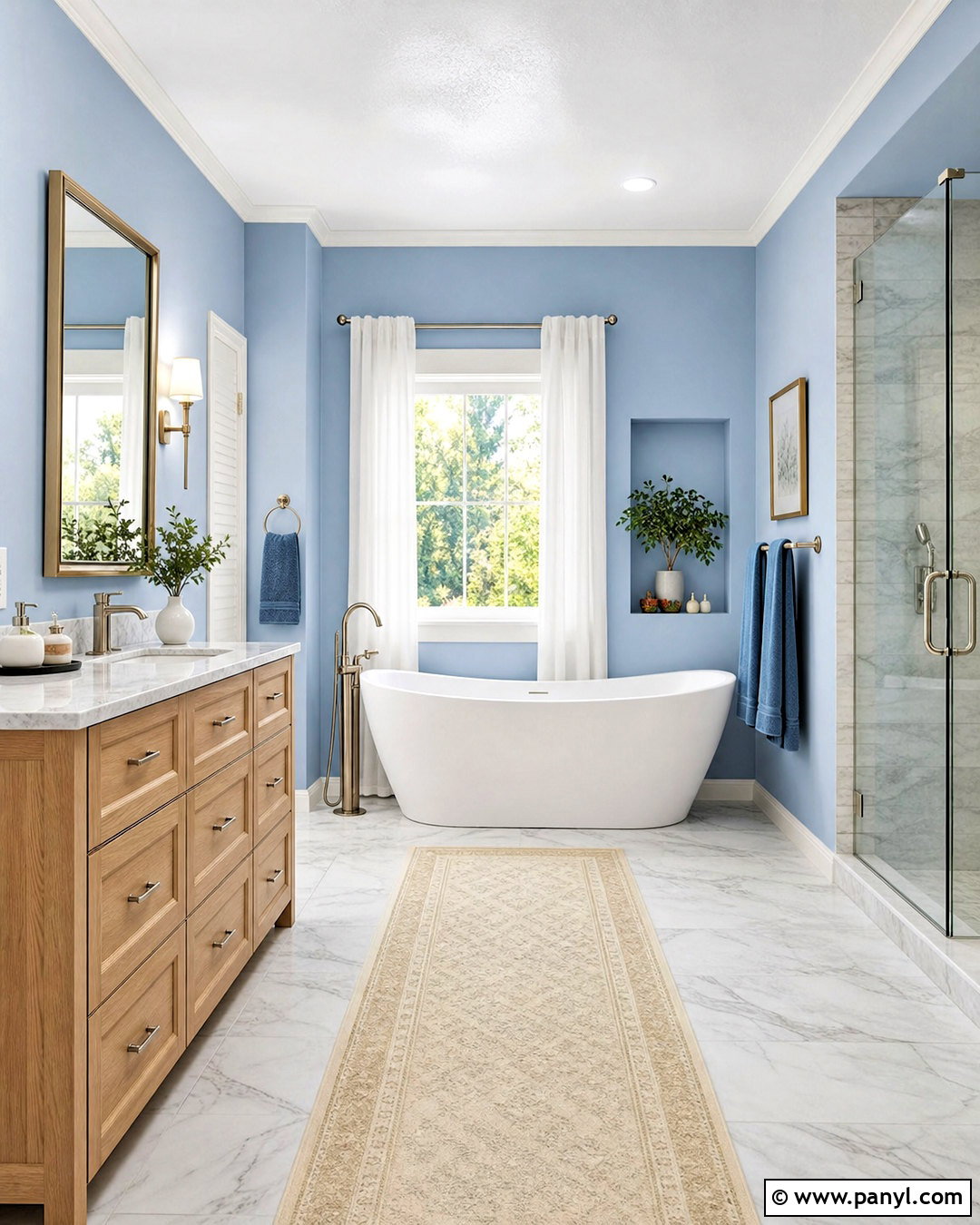 Sky Blue Bathroom With Freestanding Tub - 20 sky blue bathroom ideas