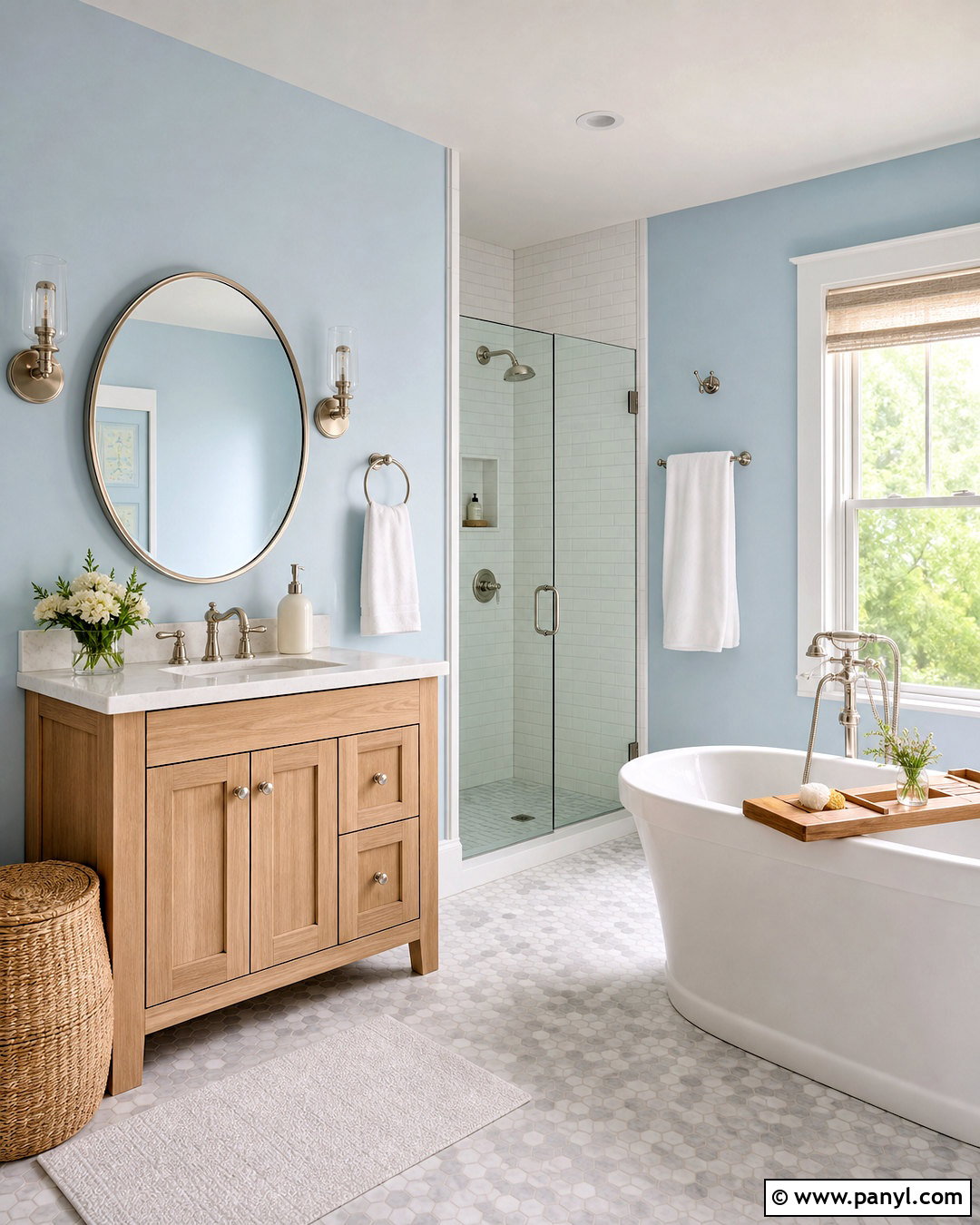 Sky Blue Bathroom With White Tile - 20 sky blue room ideas