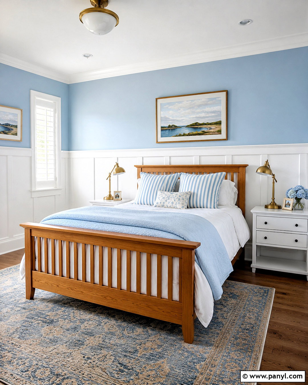 Sky Blue Bedroom With White Board And Batten - 20 sky blue bedroom walls