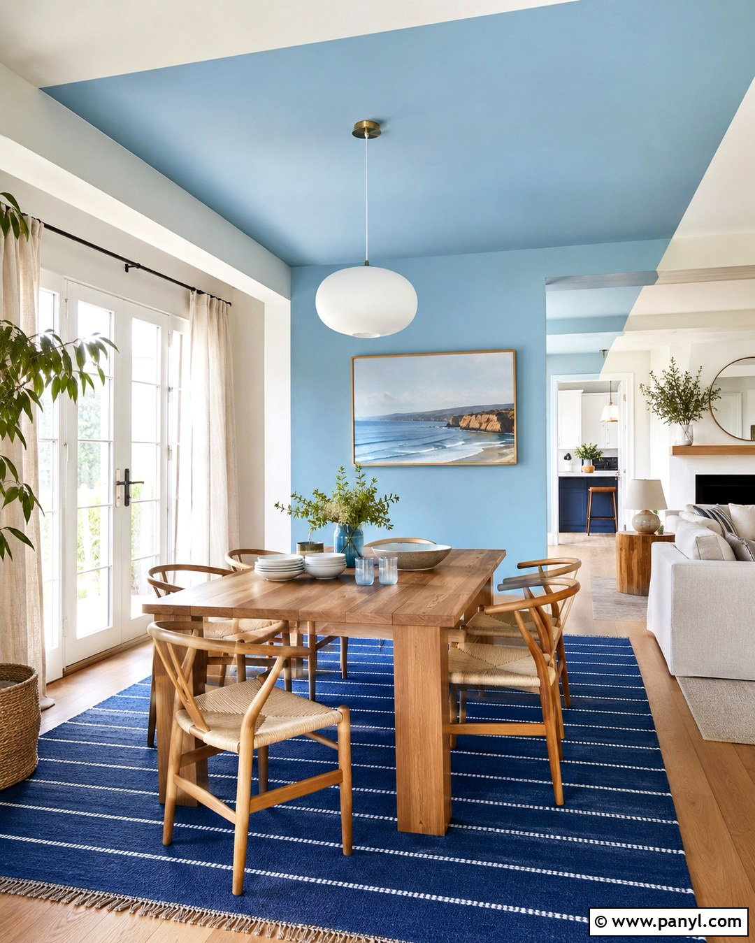 Sky Blue Ceiling And Wall Wrap - 20 Pop Of Color Wall Paint Ideas