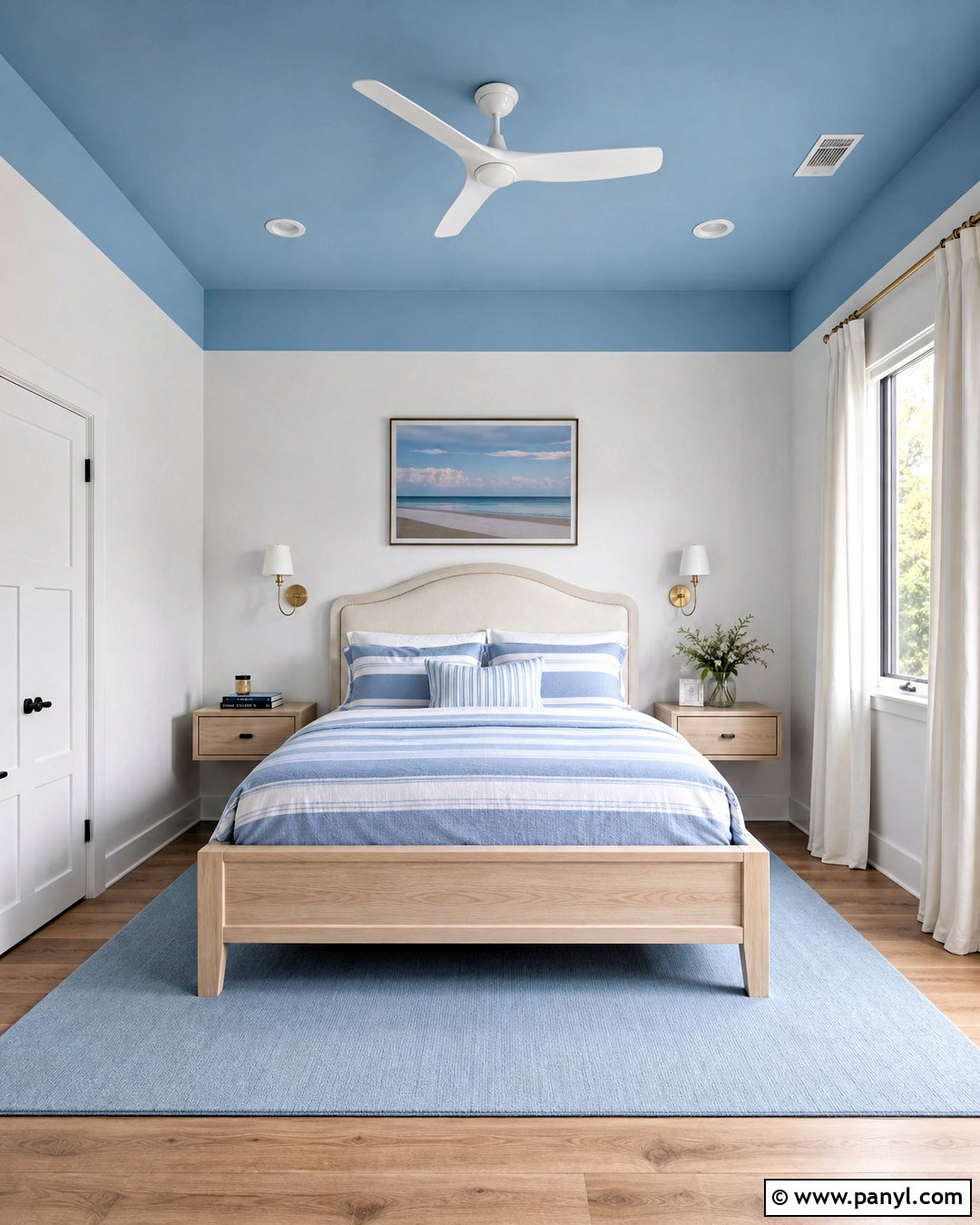 Sky Blue Ceiling Paint - 20 small bedroom paint ideas