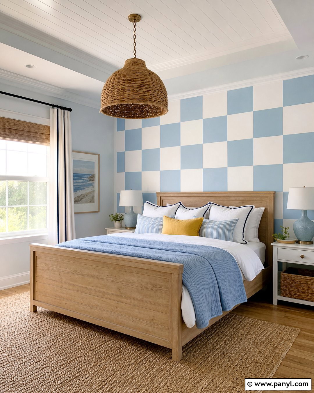 Sky Blue Checkered Wall Paint - 30 checkered wall paint ideas