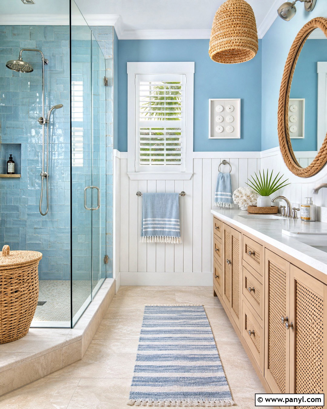 Sky Blue Coastal Bathroom - 20 sky blue bathroom ideas