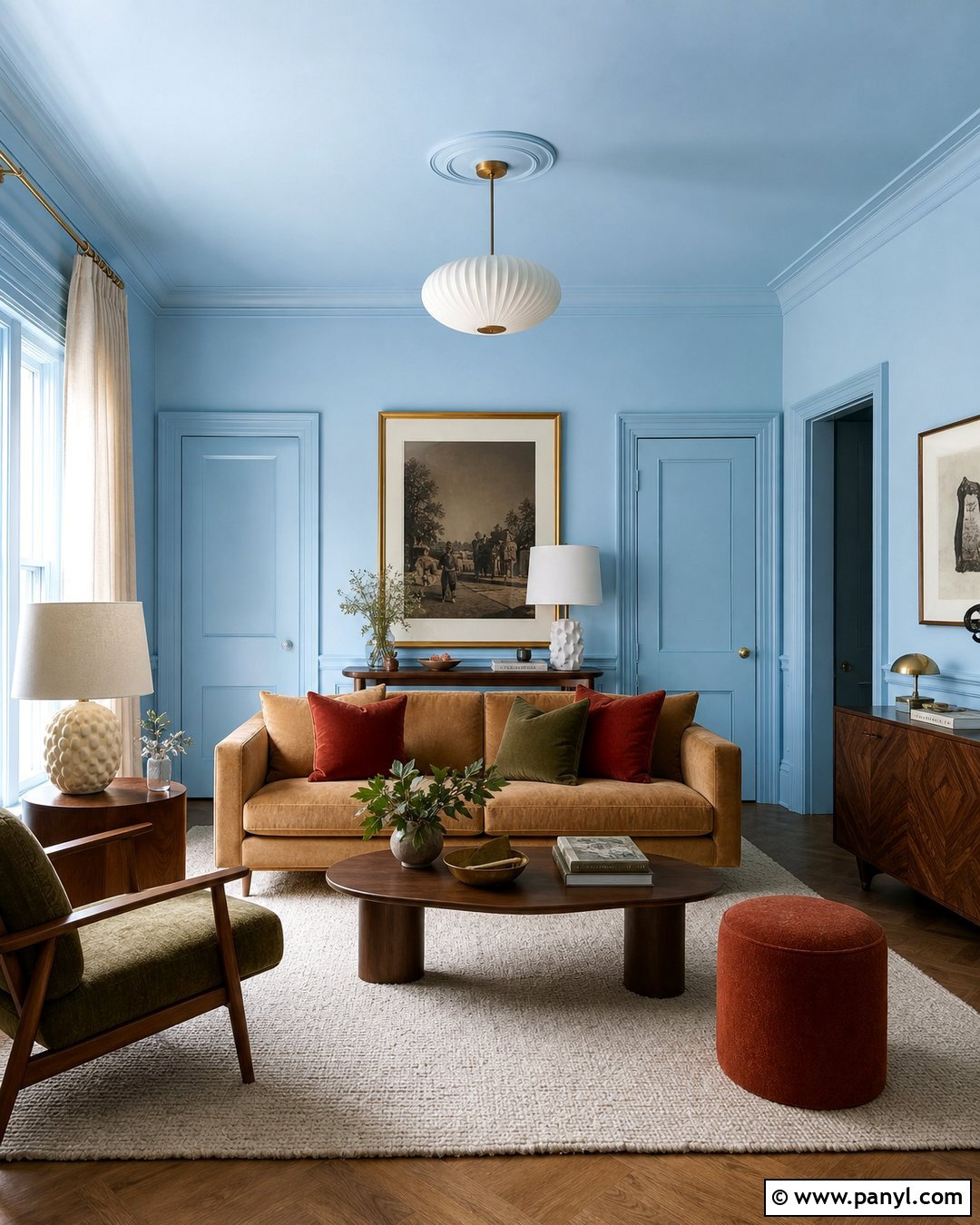 Sky Blue Color Drenched Room - 30 Sky Blue Walls