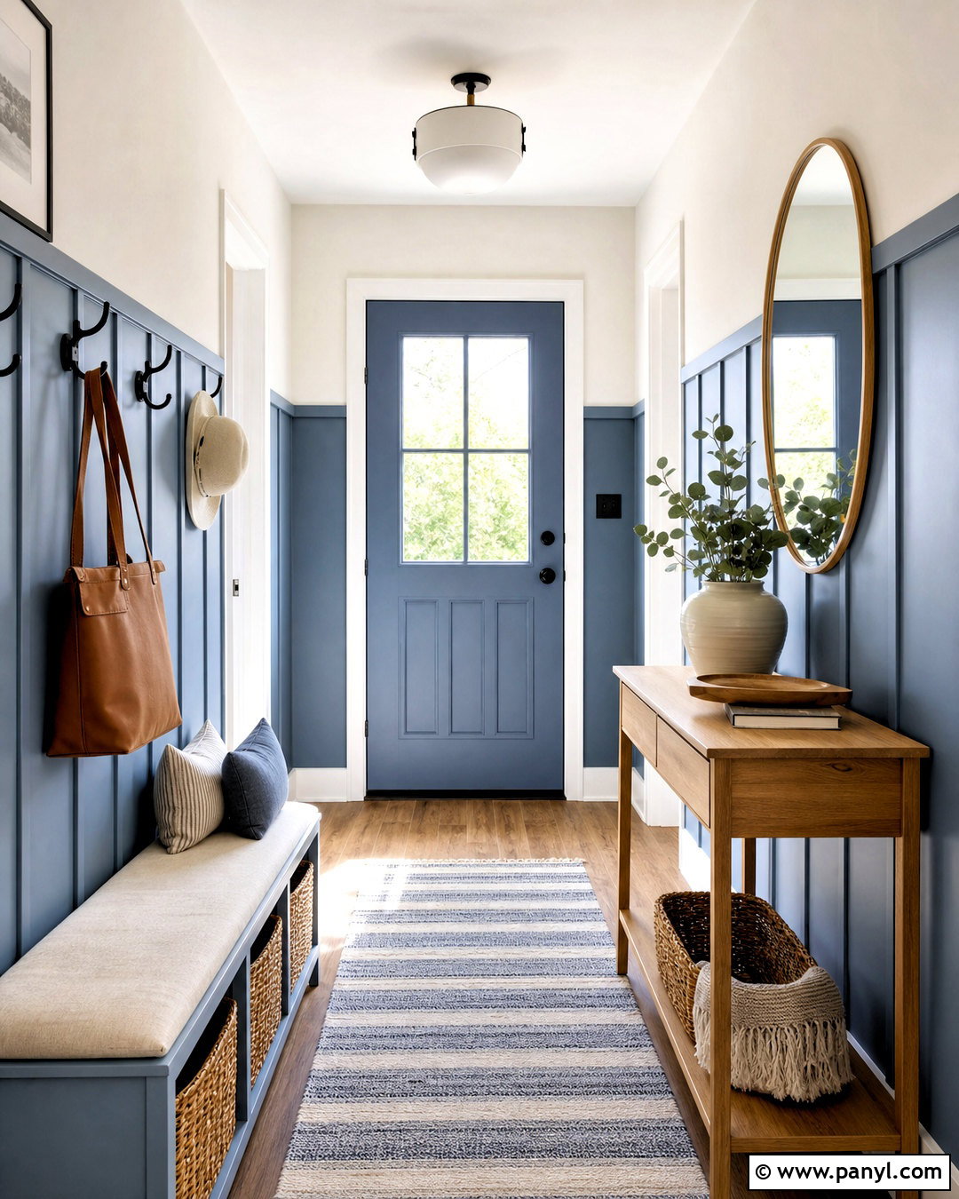 Sky Blue Entryway With Board And Batten - 20 sky blue room ideas
