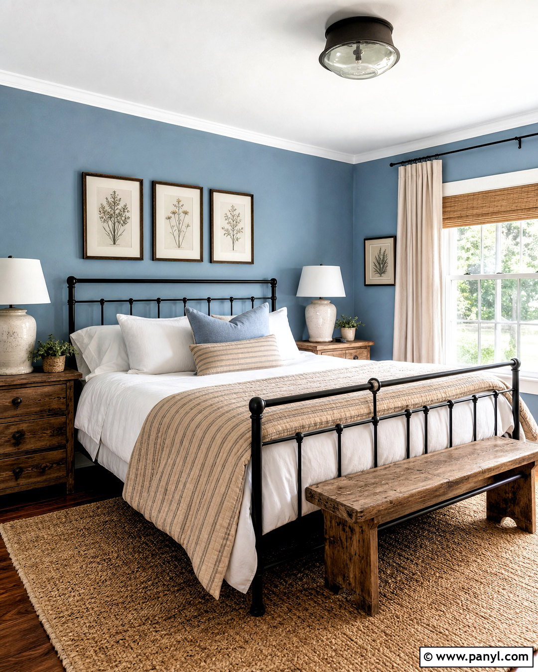 Sky Blue Farmhouse Bedroom - 20 sky blue wall ideas