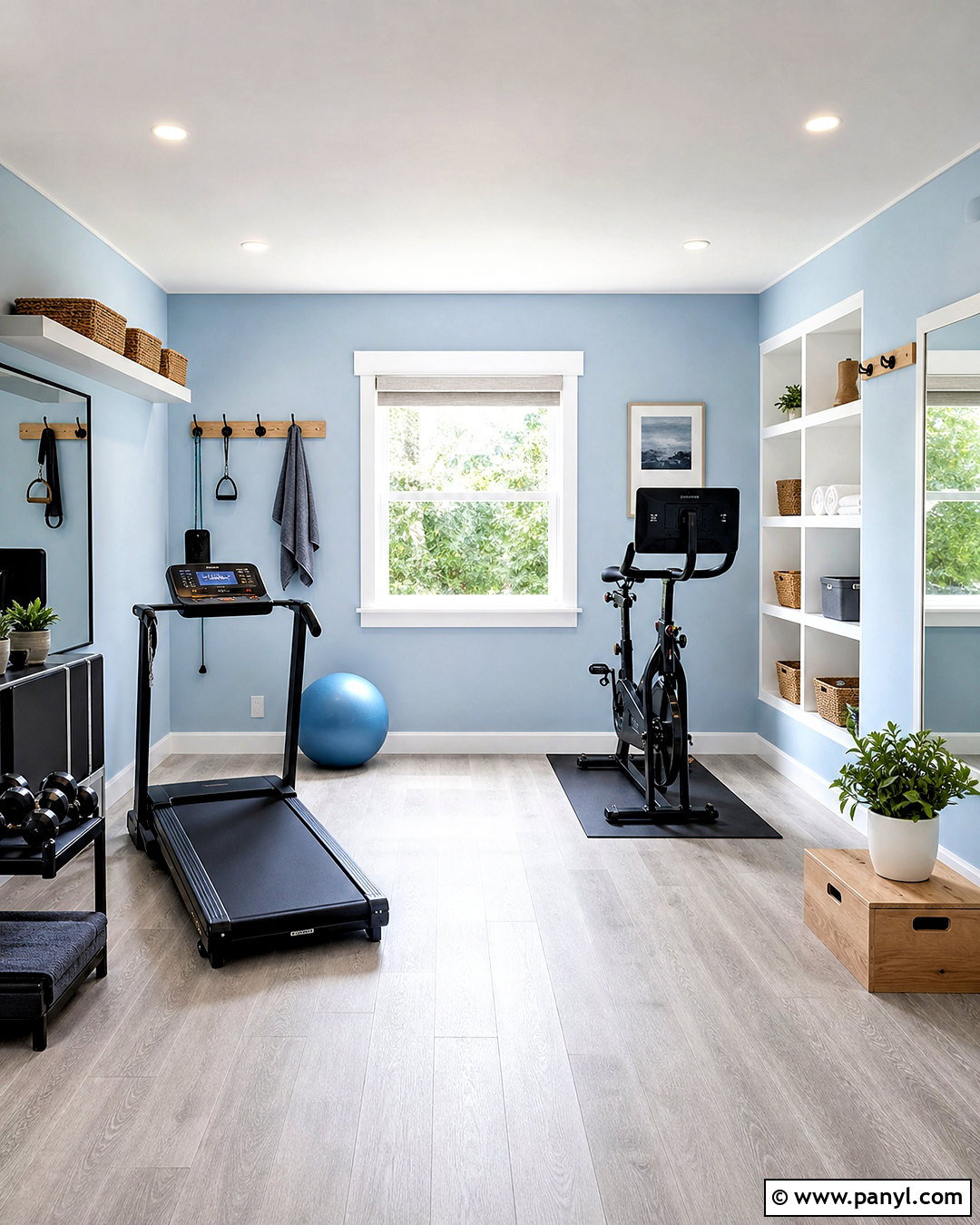 Sky Blue Home Gym - 20 gym colors ideas