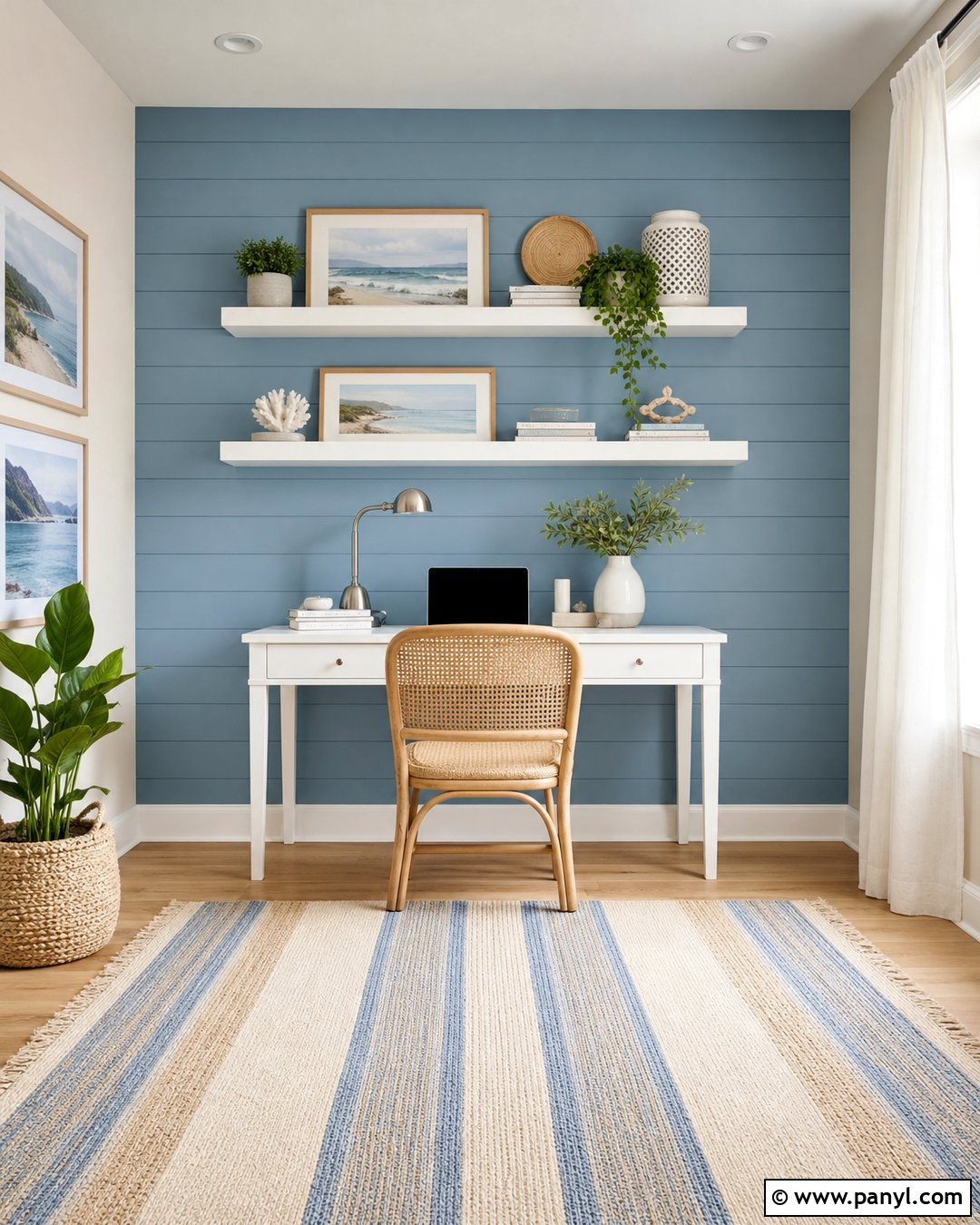 Sky Blue Home Office Accent Wall - 25 Home Office Accent Wall Color Ideas