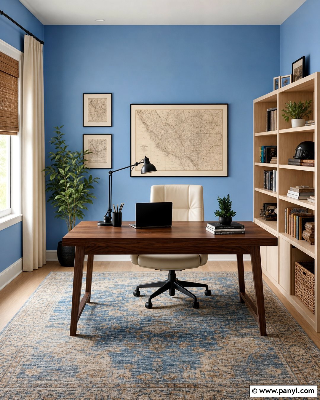 Sky Blue Home Office Walls - 50 blue walls
