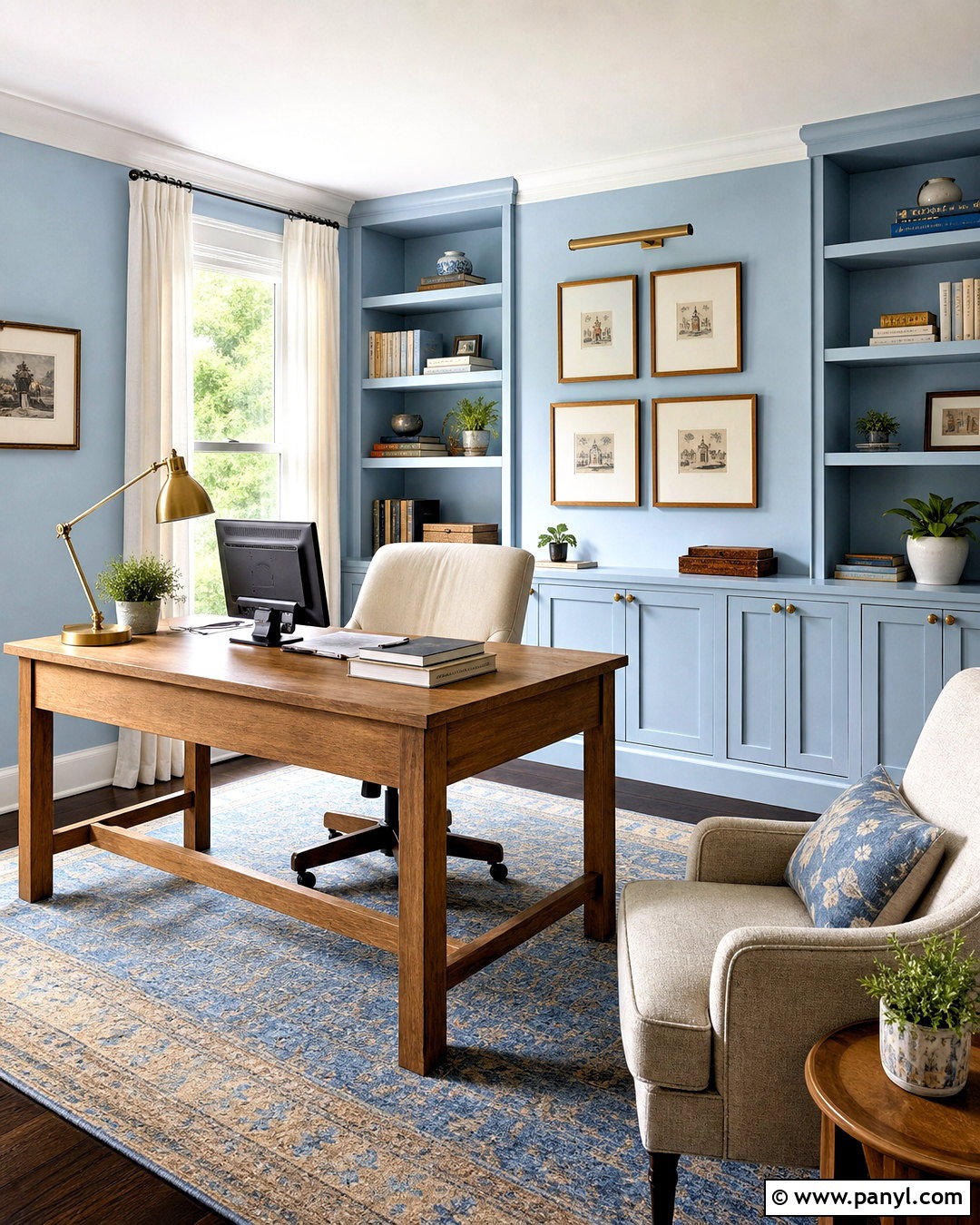 Sky Blue Home Office - 20 blue room design ideas
