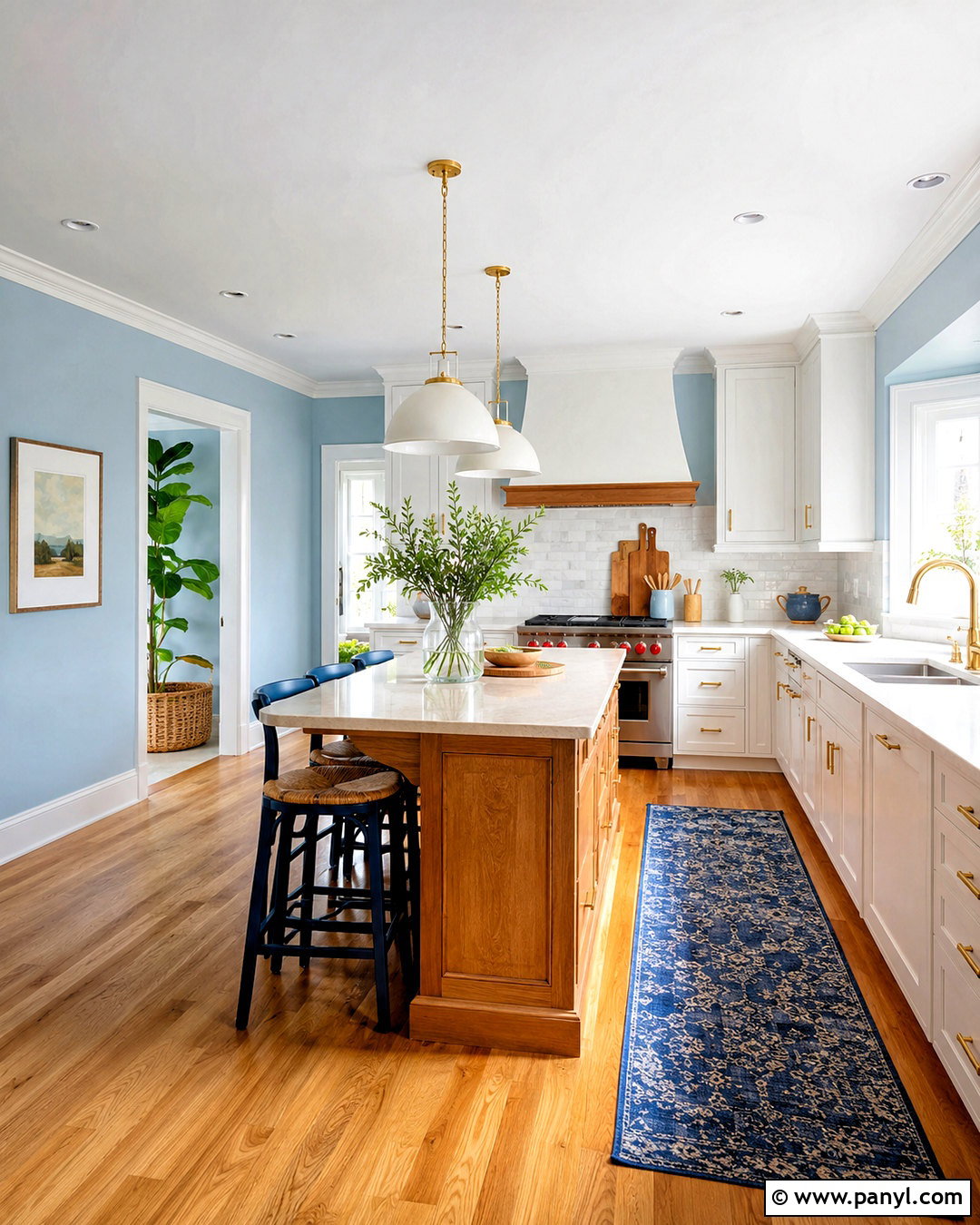 Sky Blue Kitchen Walls - 40 Kitchen Wall Colors With White Cabinets