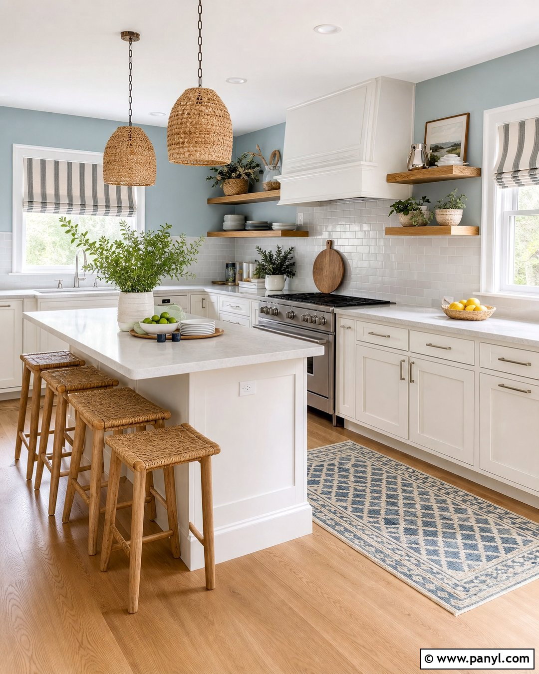 Sky Blue Kitchen - 30 blue walls room ideas