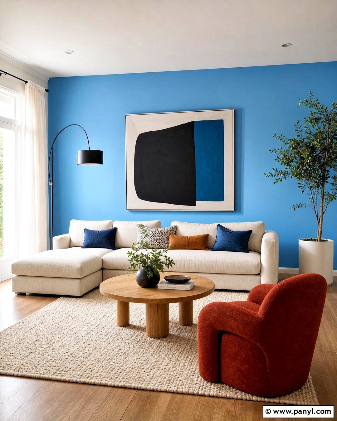 Sky Blue Modern Accent Wall - 20 sky blue wall ideas