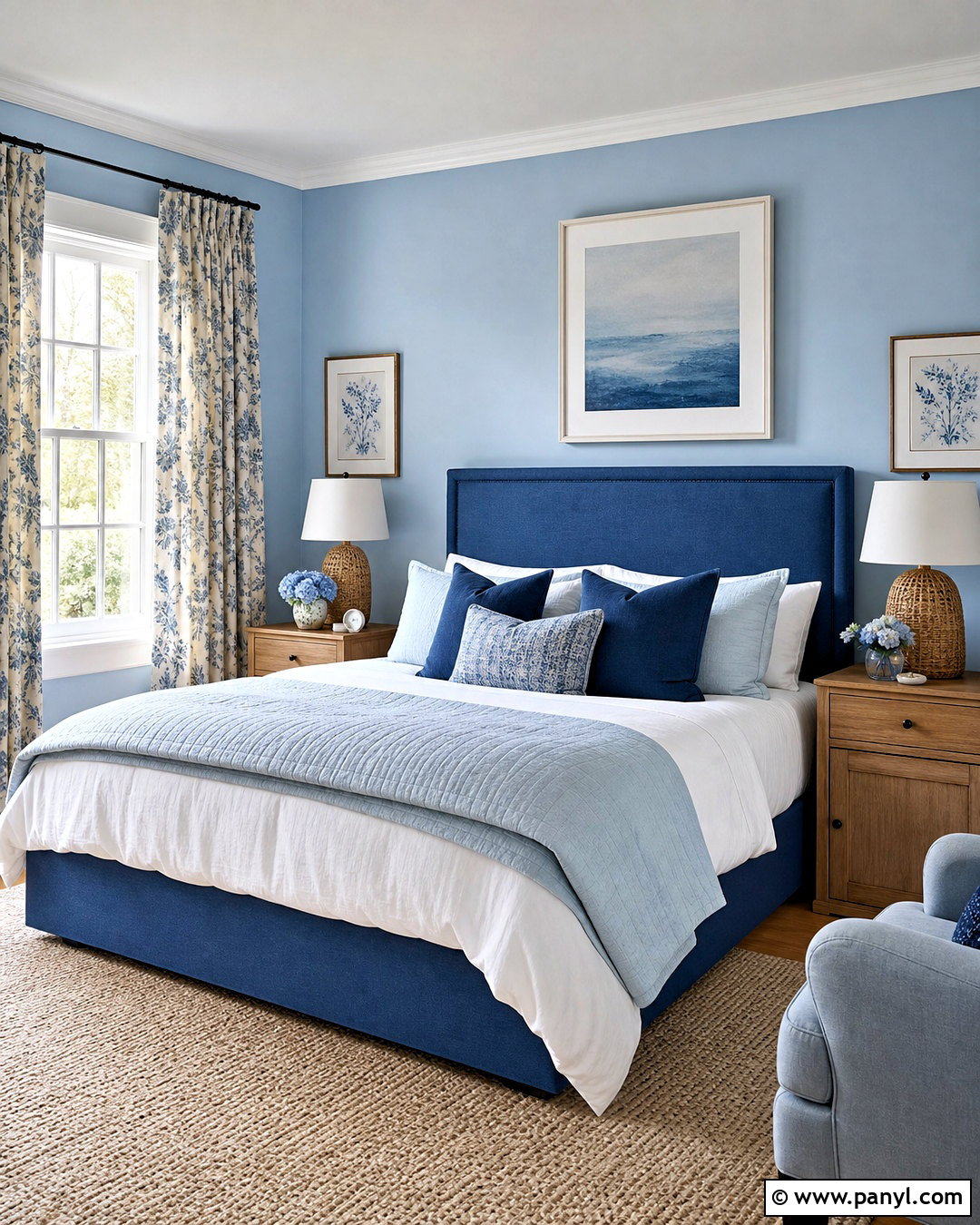 Sky Blue Monochromatic Bedroom - 20 sky blue room ideas