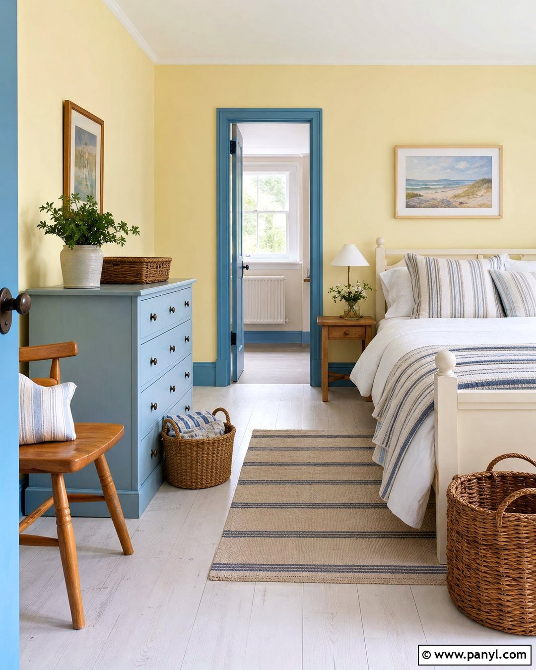 Sky Blue Painted Skirting Boards With Yellow Walls - 30 painted skirting boards colour ideas