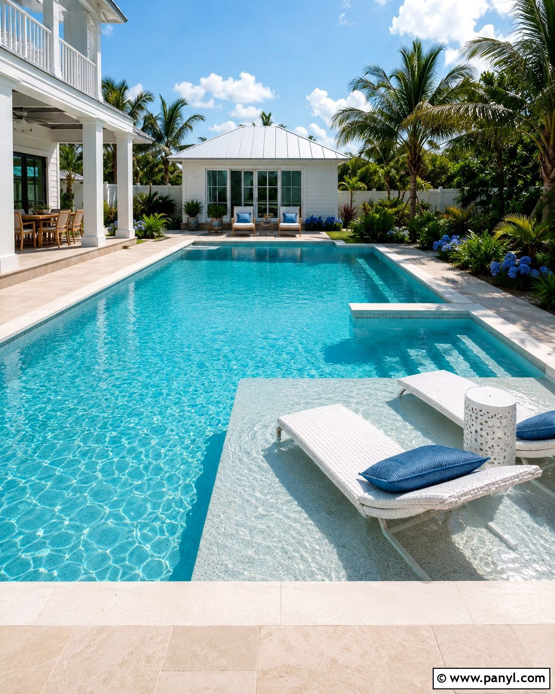 Sky Blue PebbleTec Pool - 20 pebble tech colors