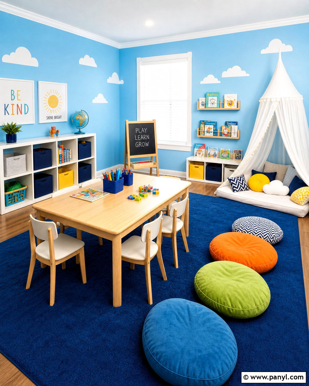 Sky Blue Playroom - 20 kids playroom paint ideas