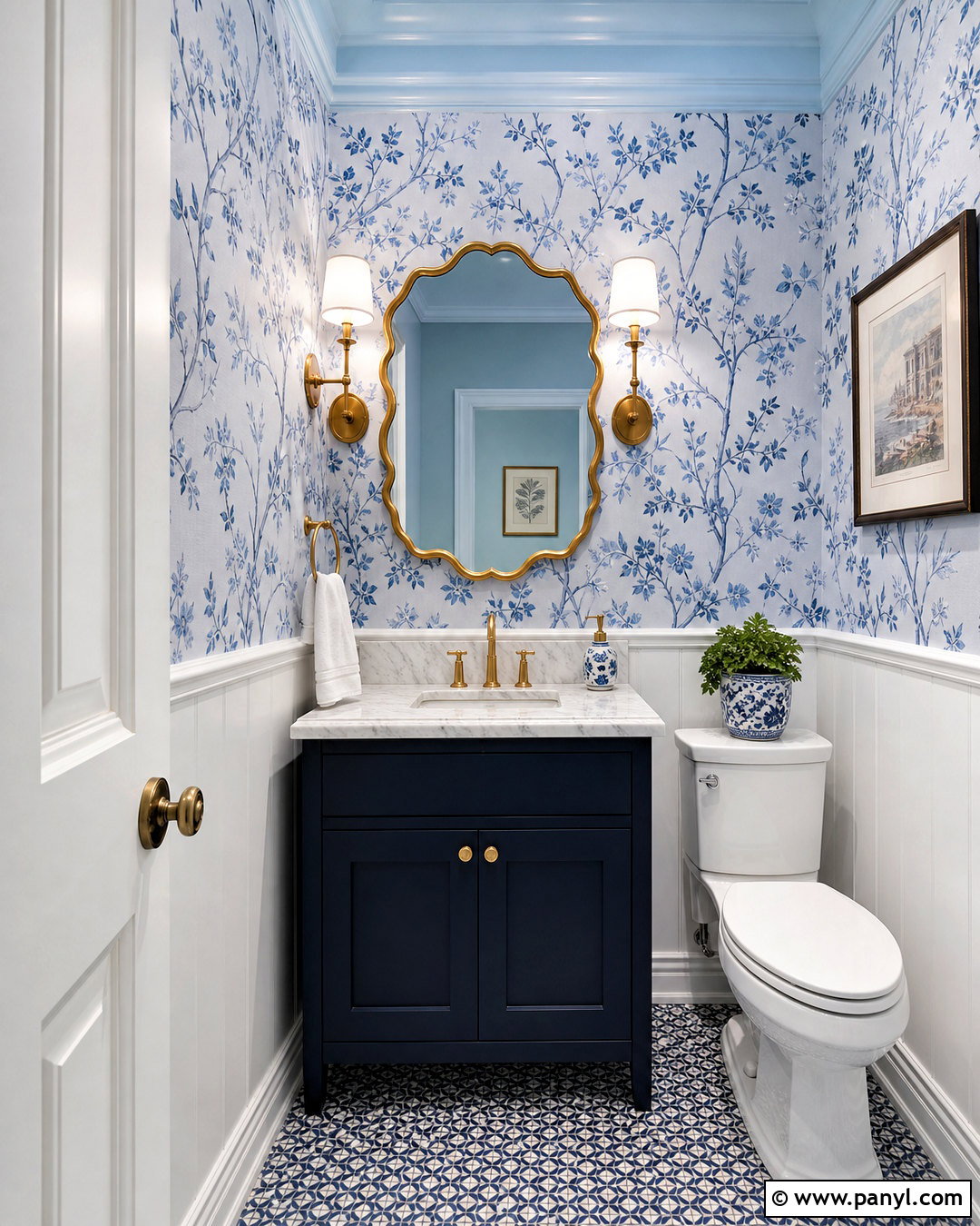 Sky Blue Powder Room - 20 sky blue bathroom ideas