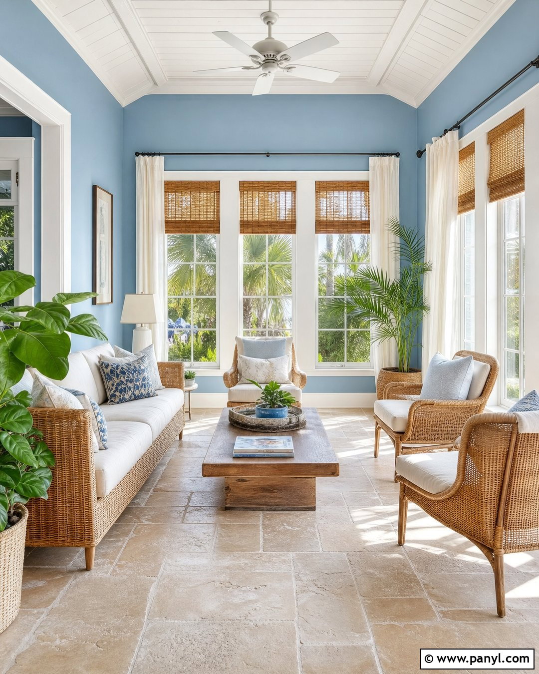 Sky Blue Semi Gloss Sunroom Walls - 30 Semi Gloss Paint On Walls