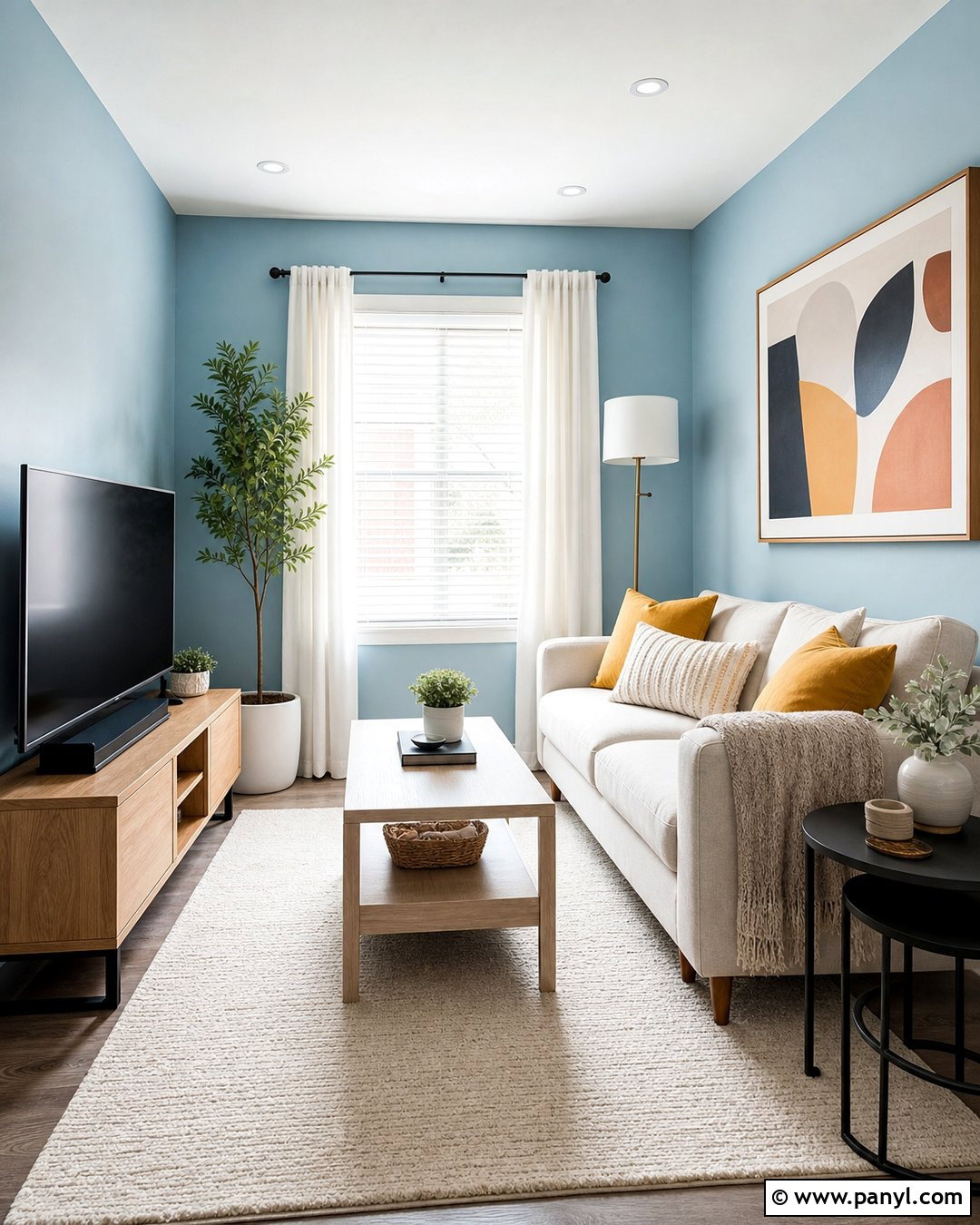 Sky Blue Small Living Room Walls - 30 blue wall interior ideas