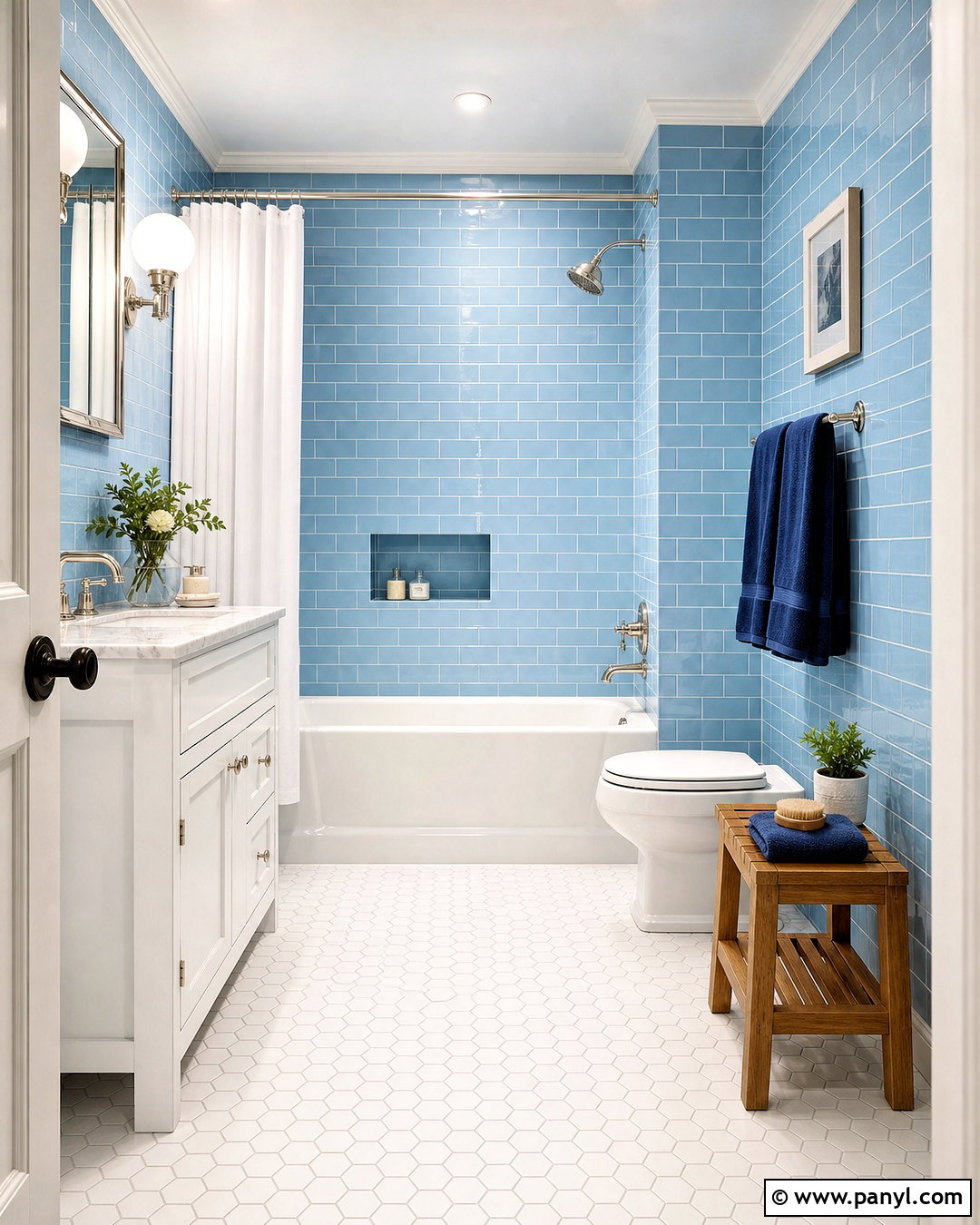 Sky Blue Subway Tile Bathroom - 20 sky blue bathroom ideas