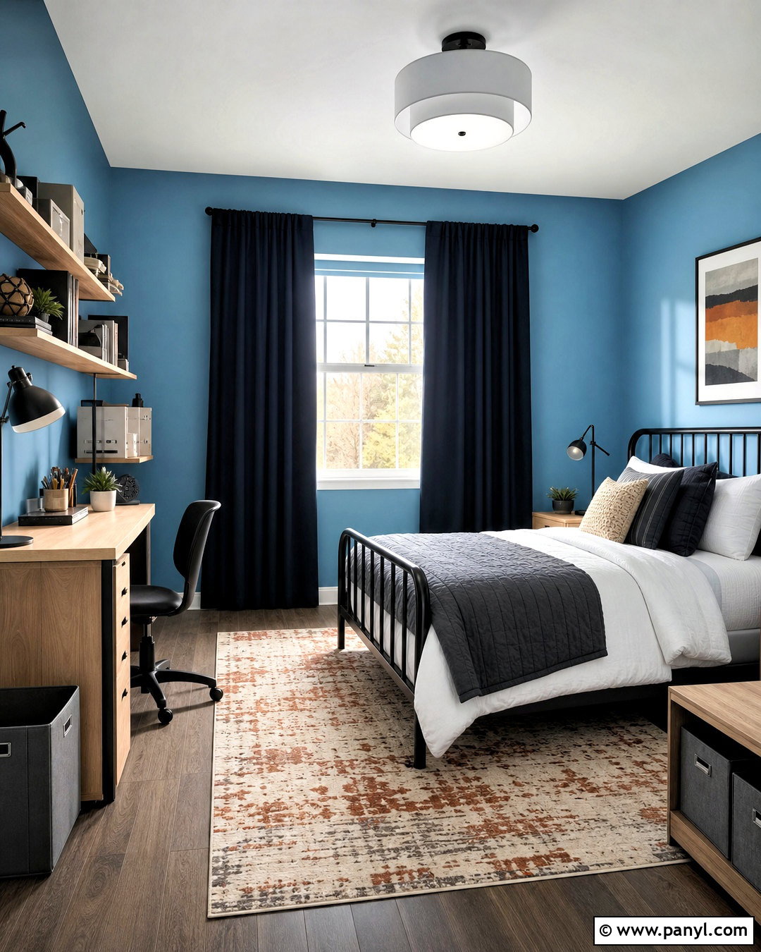 Sky Blue Teen Bedroom With Modern Decor - 20 sky blue room ideas