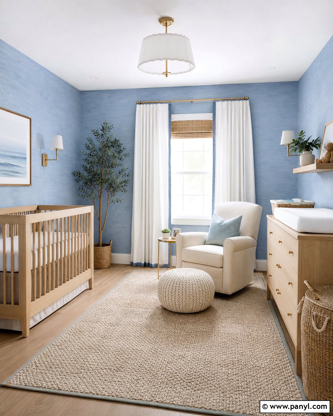 Sky Blue Textured Nursery Wall - 25 Textured Blue Wall Ideas
