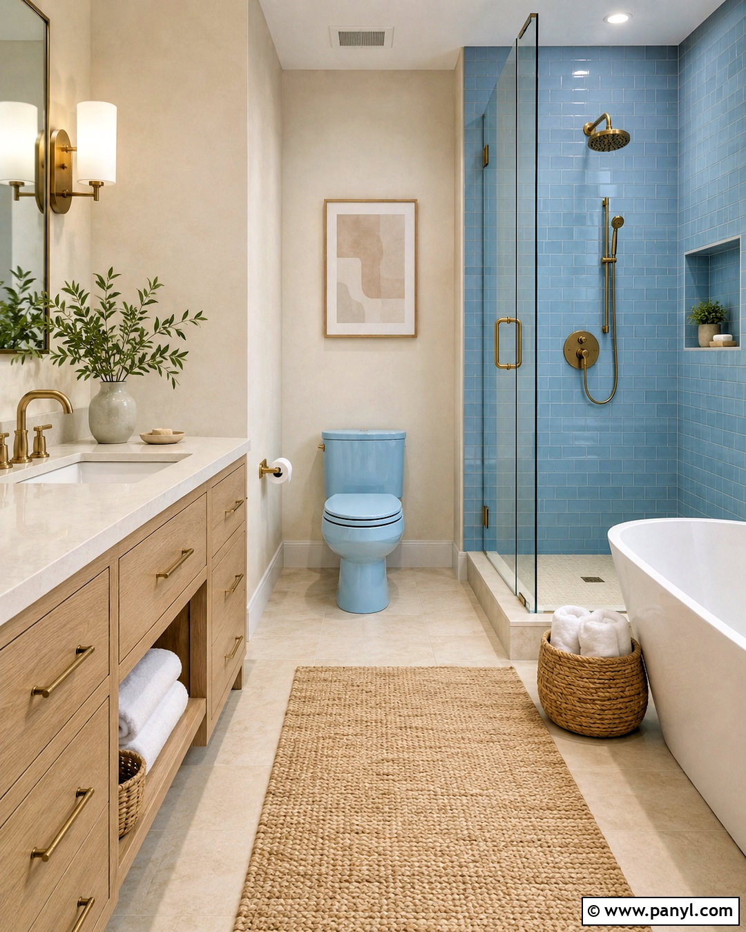 Sky Blue Toilet Bathroom - 35 Toilet Color Ideas