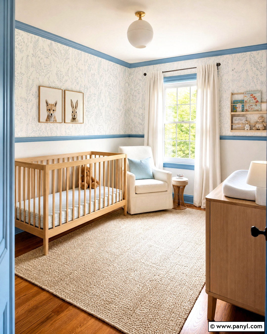 Sky Blue Trim Nursery - 20 blue trim interior ideas