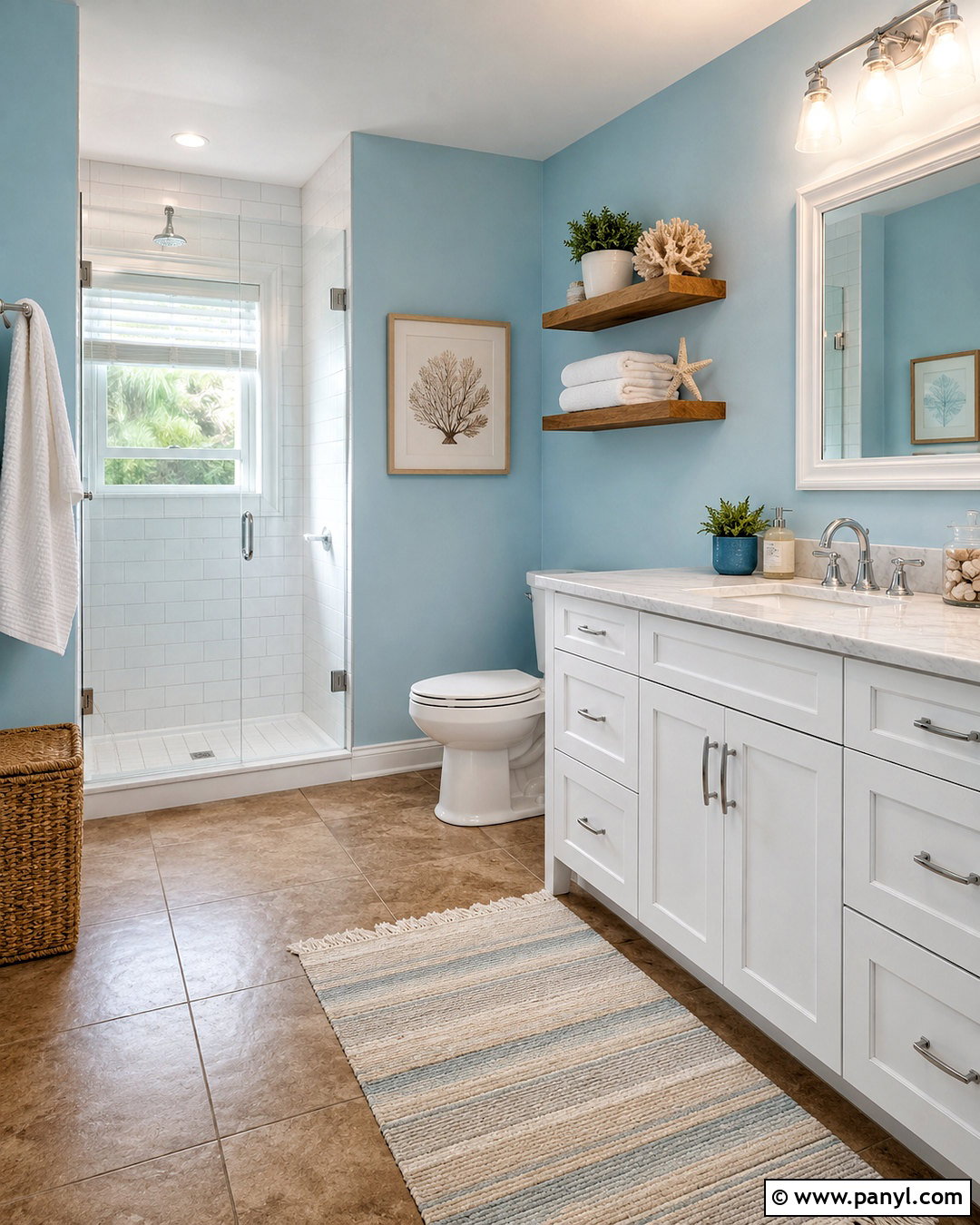 Sky Blue Wall Color With Brown Tiles - 20 Wall Color With Brown Tiles