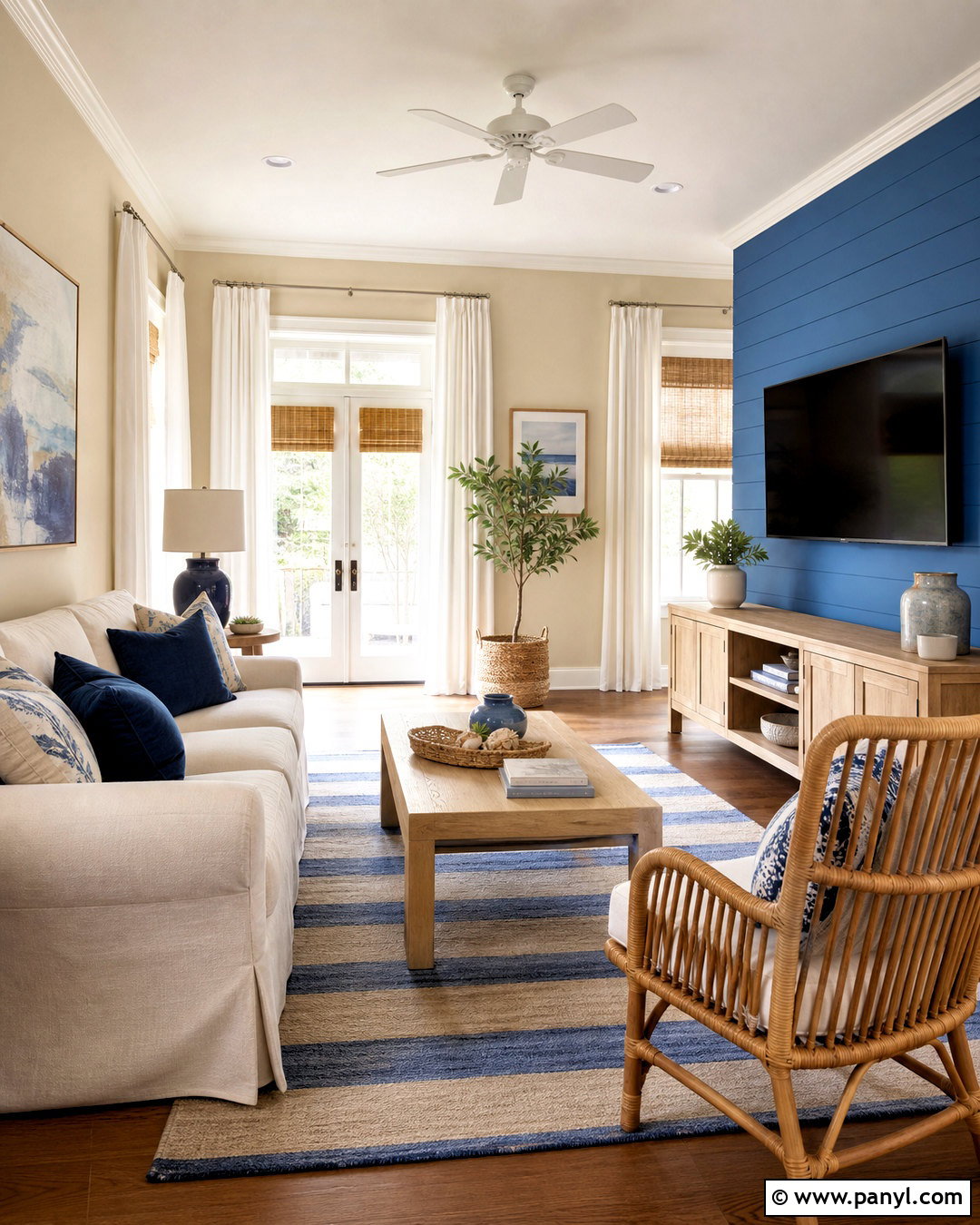 Sky Blue and Sand Walls - 20 wall color combination ideas