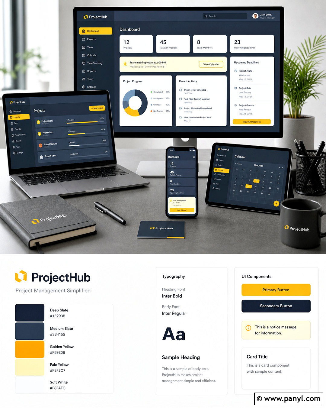 Slate And Yellow Tech Color Palette - 20 tech colour palette ideas