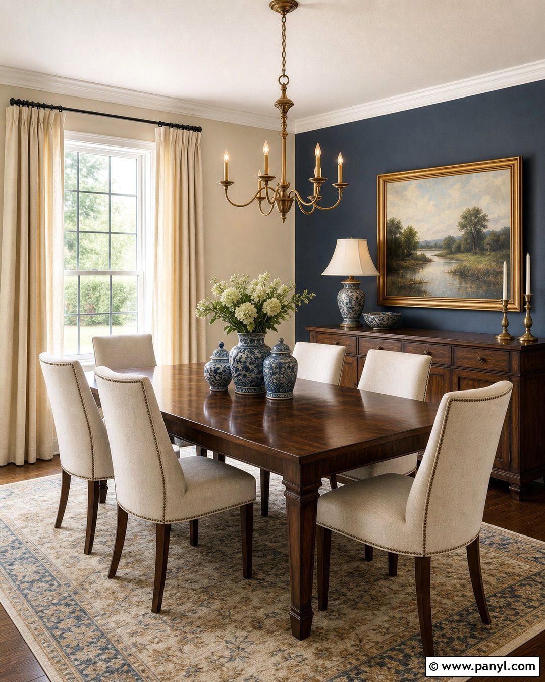 Slate Blue Accent Wall Dining Room - 20 Cream Walls With Blue Accent Wall Ideas