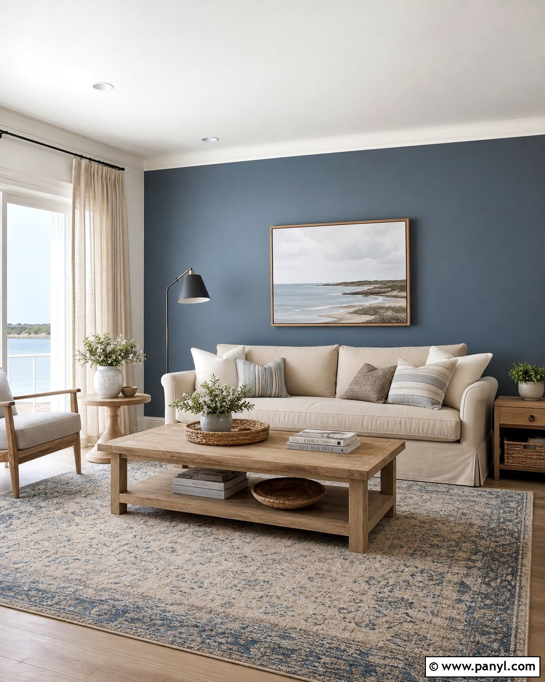 Slate Blue Accent Wall - 20 Accent Wall Colors That Go With Beige Ideas