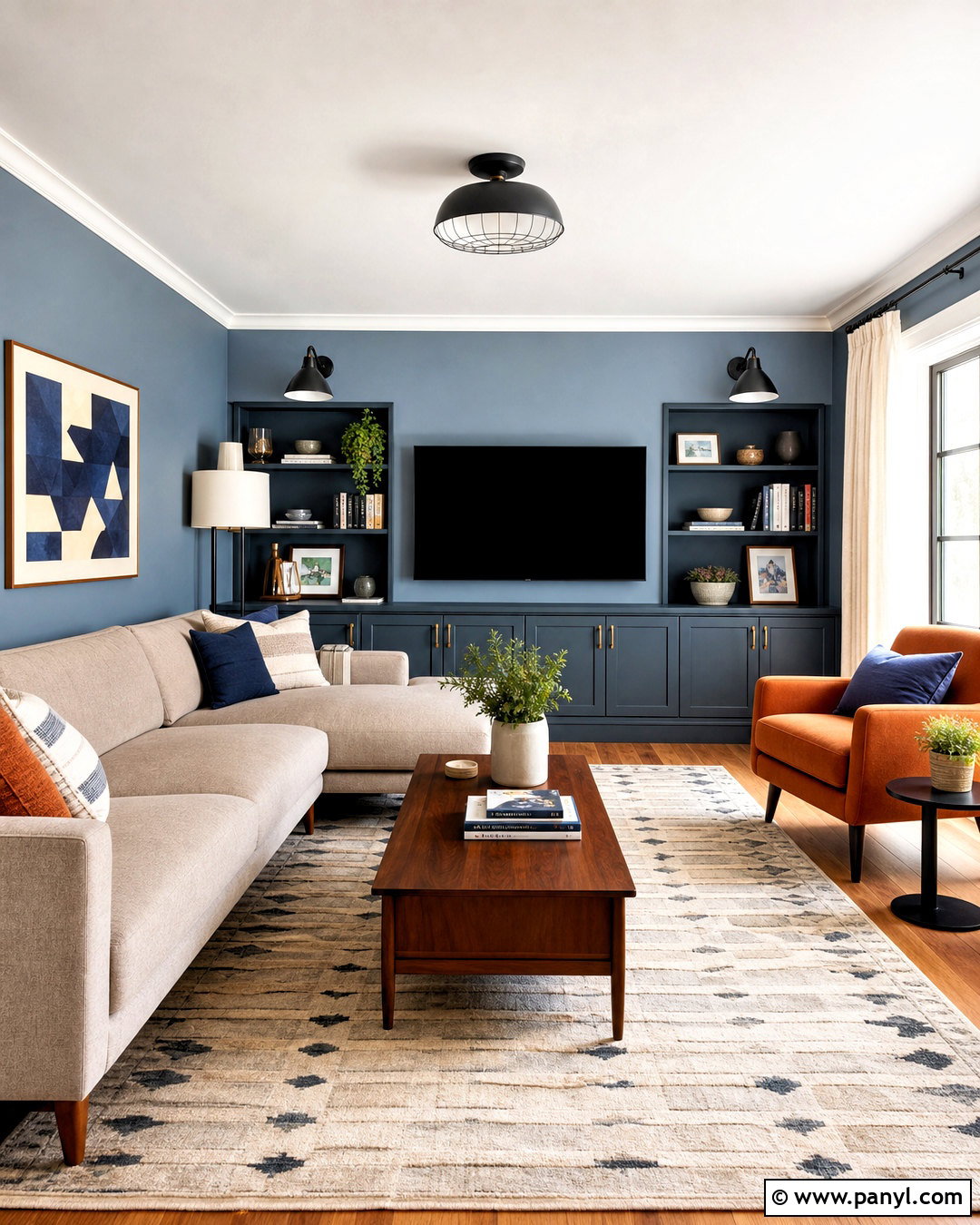 Slate Blue And Ochre Paint Color Palette - 20 interior paint color palette ideas