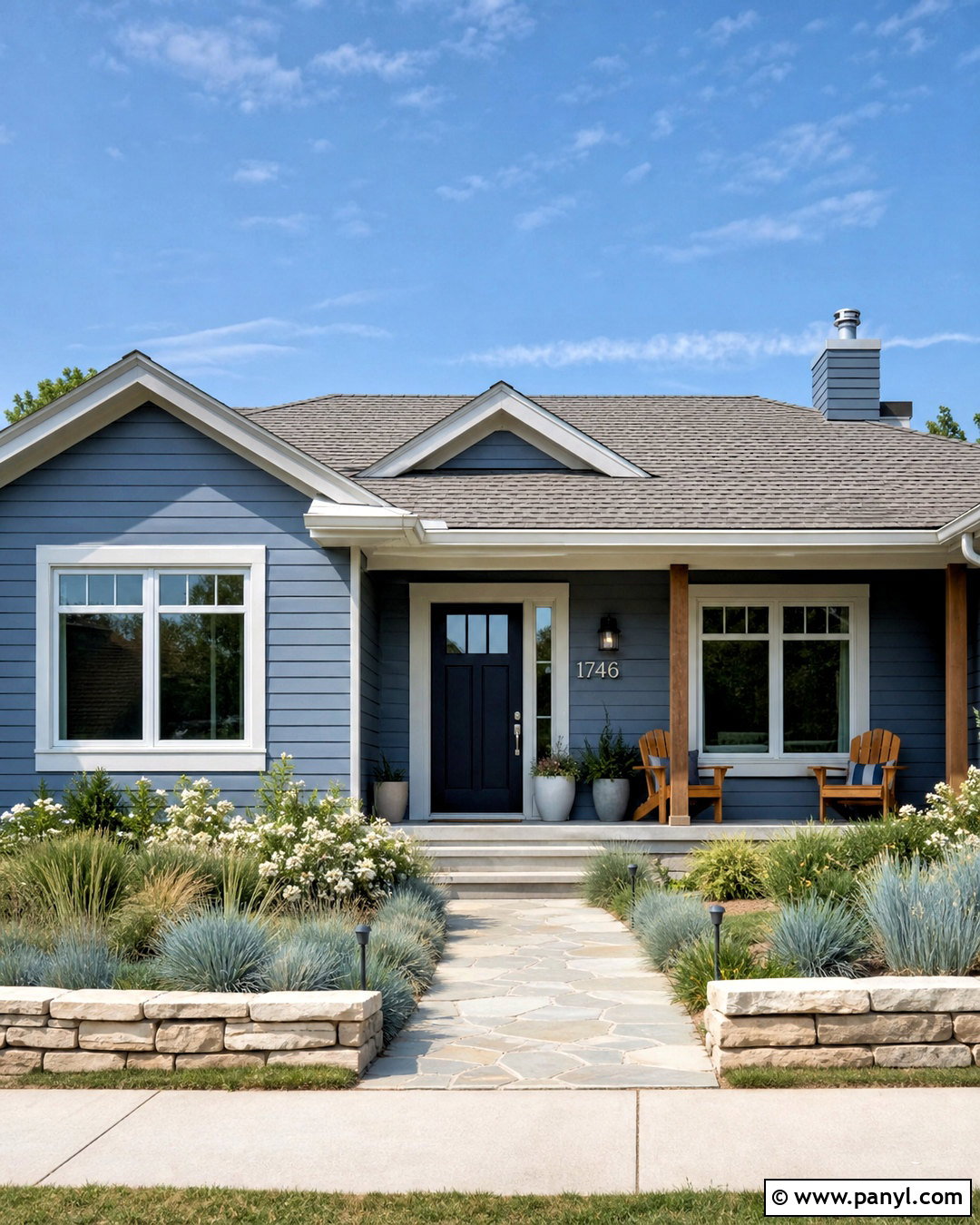 Slate Blue And Soft Gray Exterior Color Combination - 20 home outer colour combination ideas